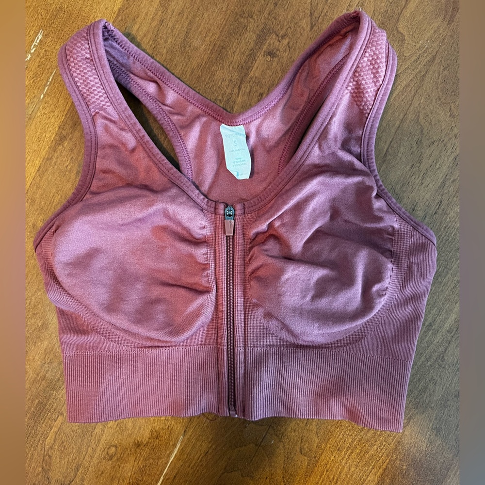 Sports Bra with Front Zipper S
